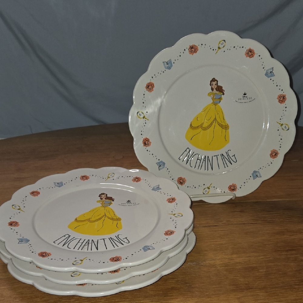 Disney Enchanting Belle Dinner Plate Set - Yellow and White